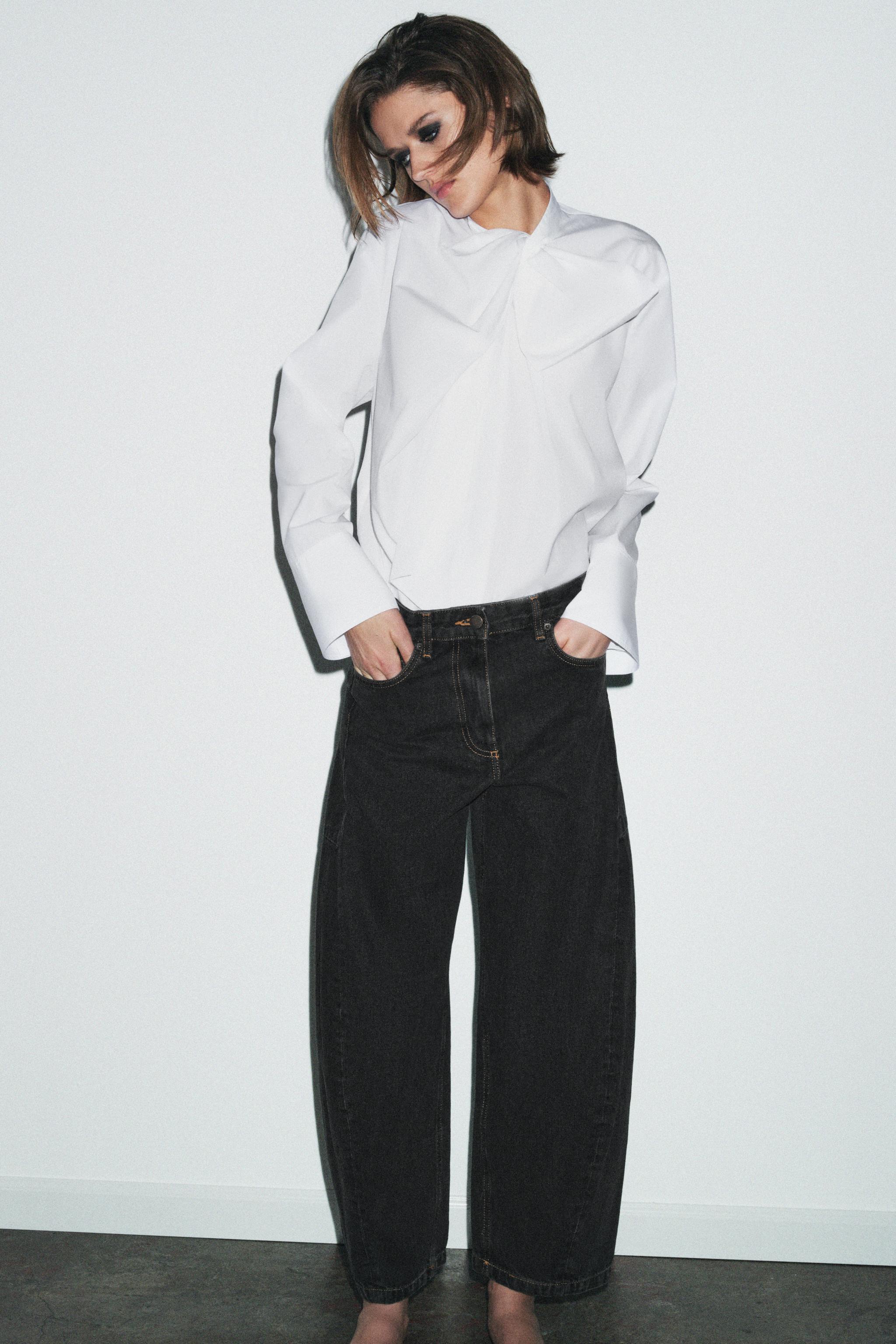 ZW COLLECTION MID-RISE ANKLE BALLOON JEANS